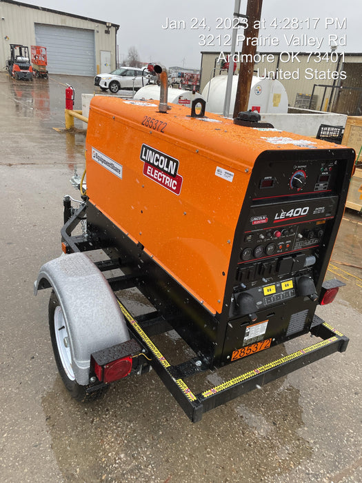 2022 Lincoln Electric LE400 Kubota V1505, Trlr, Cable Rack, Light Kit, ES Decals, T3