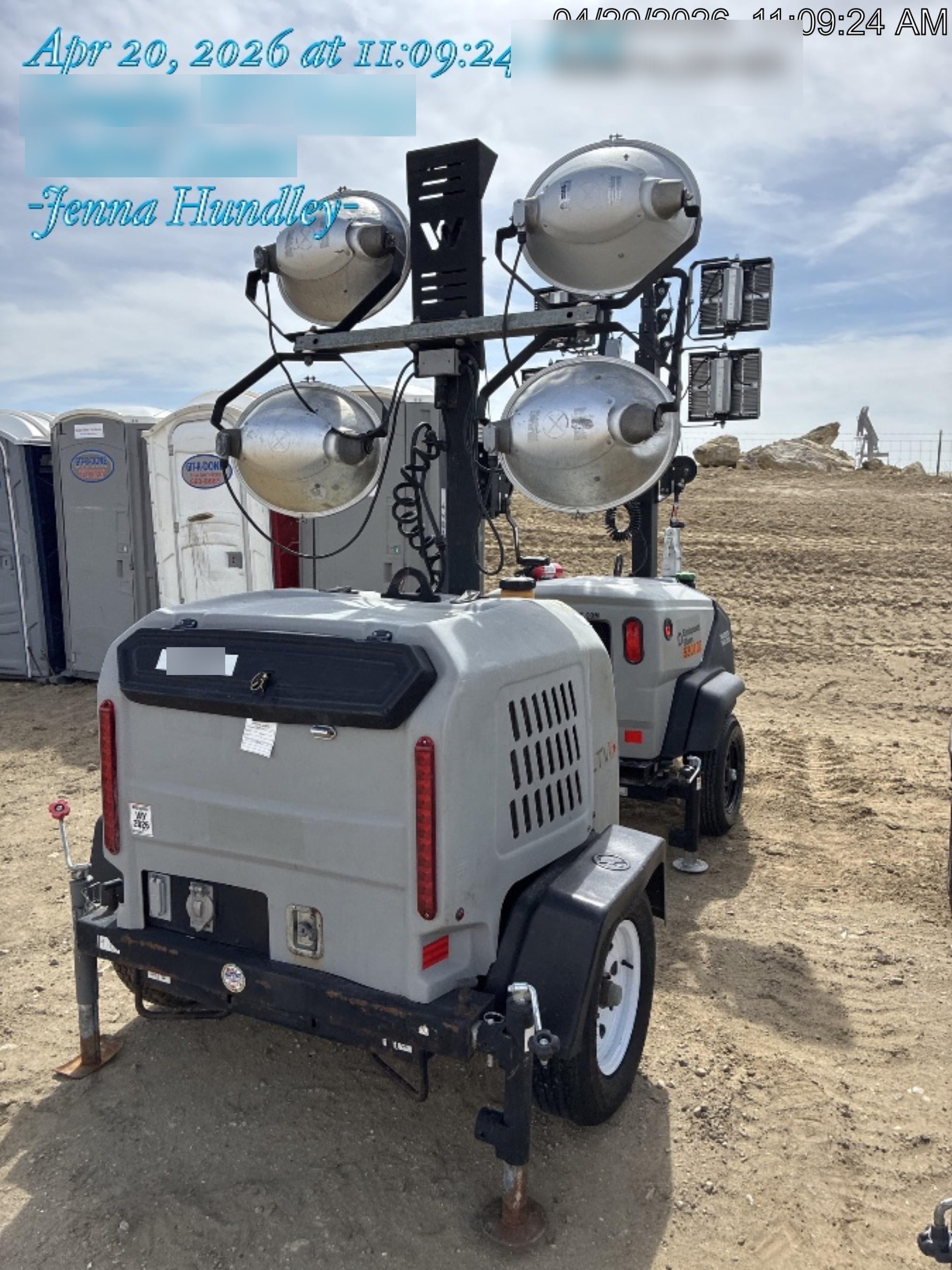 2018 Wacker Neuson LTV6K-MH Wacker Neuson LTV6K Mobile Light Tower w/Fuel Level Sensor Installed
