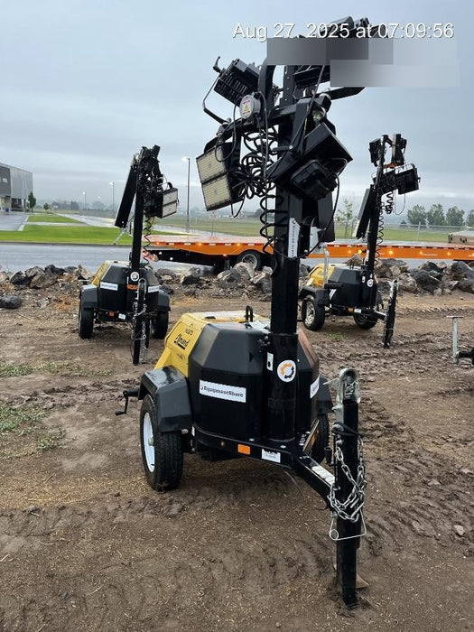 2021 Allmand NLV3GR (4) LED Light Fixture 350W, 23' Vertical Mast, 3kW Prime, Towable, Deep Sea L401, Leveling Jacks, Yanmar T4F 5.8hp