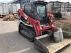 2019 Takeuchi TL10V2-CR Cab/Heat/AC, Rubber Tracks, Backup Alarm, Front & rear working Lights, Auxiliary Hydraulics, 2 Speed Travel, Engine Monitoring System, Hydraulic universal quick hitch w/76" HD dirt bucket with 8 teeth, 20.3 cubic feet capacity, 48" Pallet forks and frame