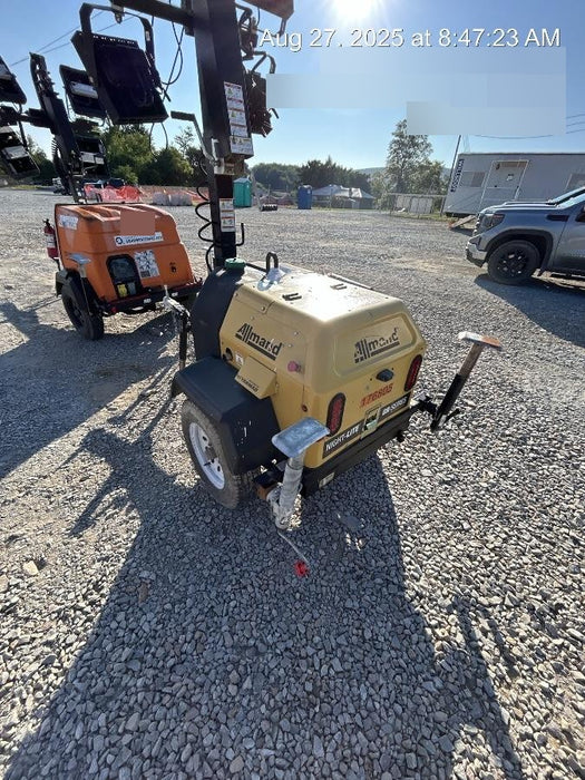 Allmand NLV3GR (4) LED Light Fixture 350W, 23' Vertical Mast, 3kW Prime, Towable, Deep Sea L401, Leveling Jacks, Yanmar T4F 5.8hp