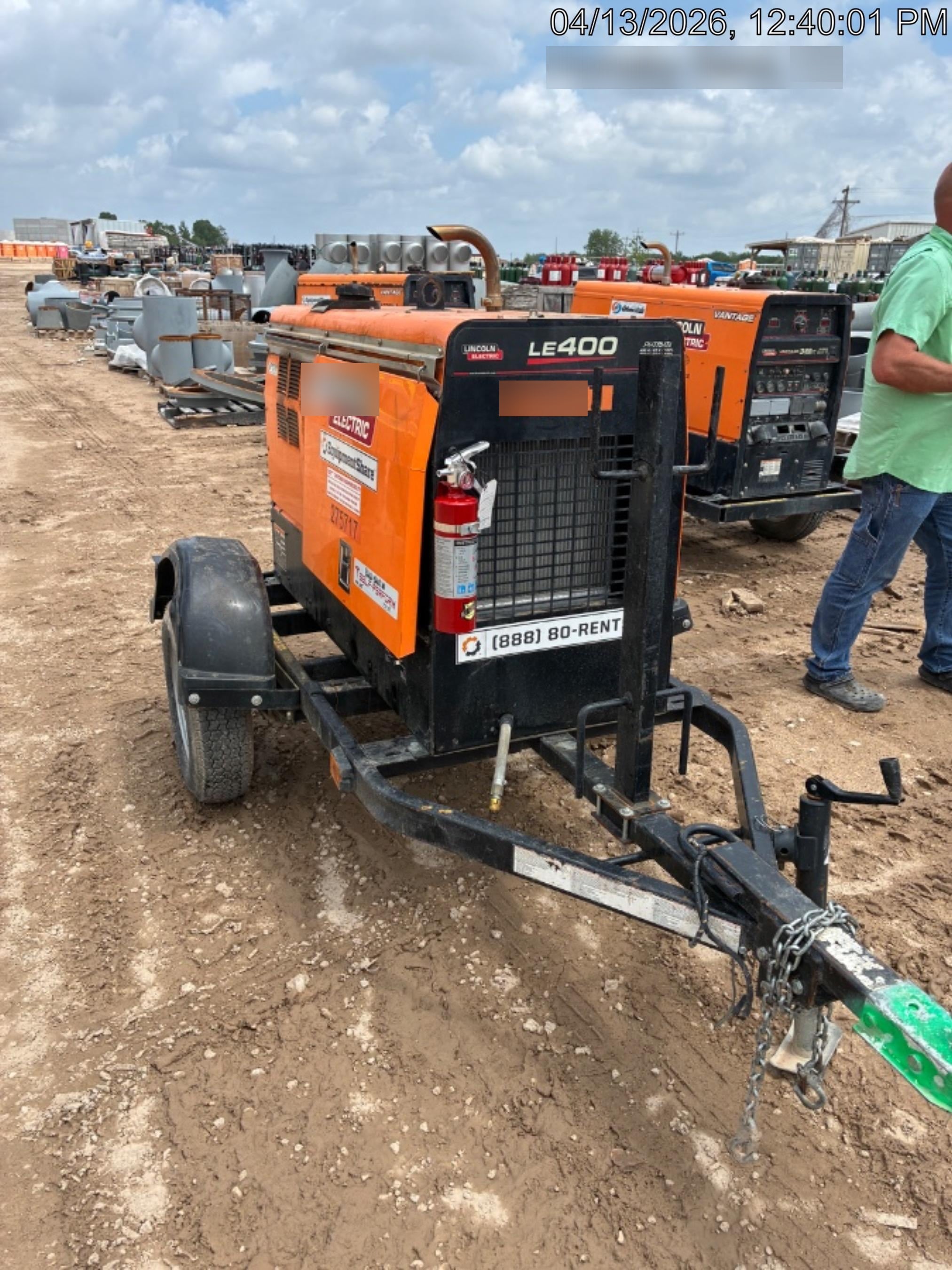 2022 Lincoln Electric LE400 Kubota V1505, Trlr, Cable Rack, Light Kit, ES Decals, T3