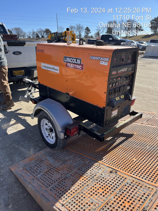 2022 Lincoln Electric LE400 Kubota V1505, Trlr, Cable Rack, Light Kit, ES Decals, T3