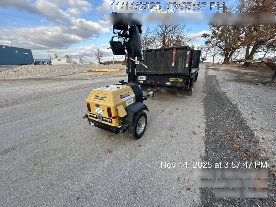 2022 Allmand NLV3GR (4) LED Light Fixture 350W, 23' Vertical Mast, 3kW Prime, Towable, Deep Sea L401, Leveling Jacks, Yanmar T4F 5.8hp