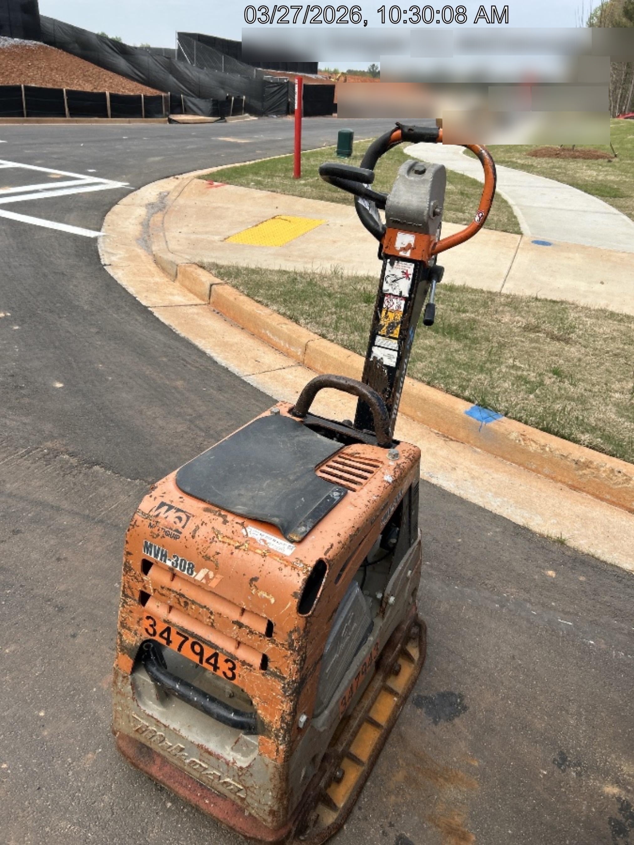 2023 Multiquip MV308GH Honda GX270, 18" Plate, Tachometer