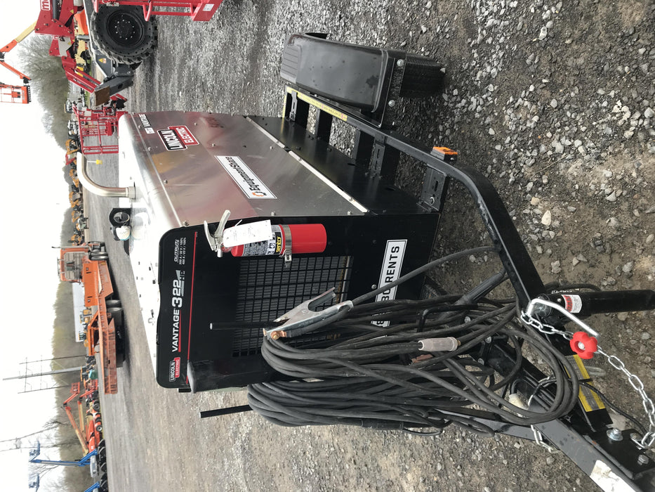 2019 Lincoln Electric Vantage 322 Welder Ready-Pak 3, Two wheel trailer, Fender and Light kit, Cable Rack
