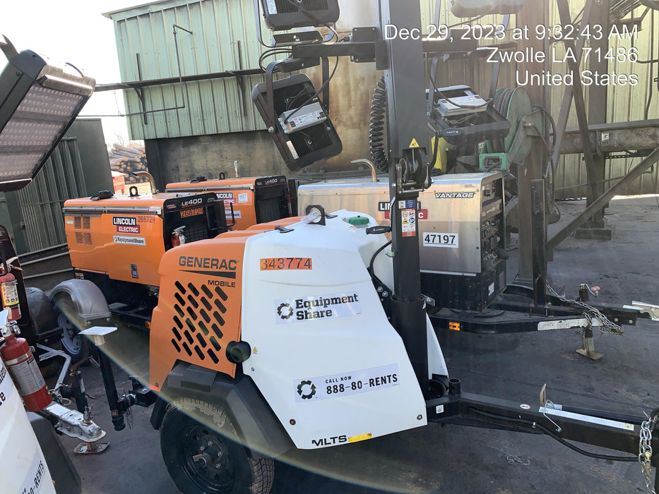 2023 Generac MLT2 Diesel, Flex Switch 120V Input, Powerzone Controller, (4) 320W LED Lights, 4kW Generator, 39.9 Gal Fuel Tank, 2" Ball, T3