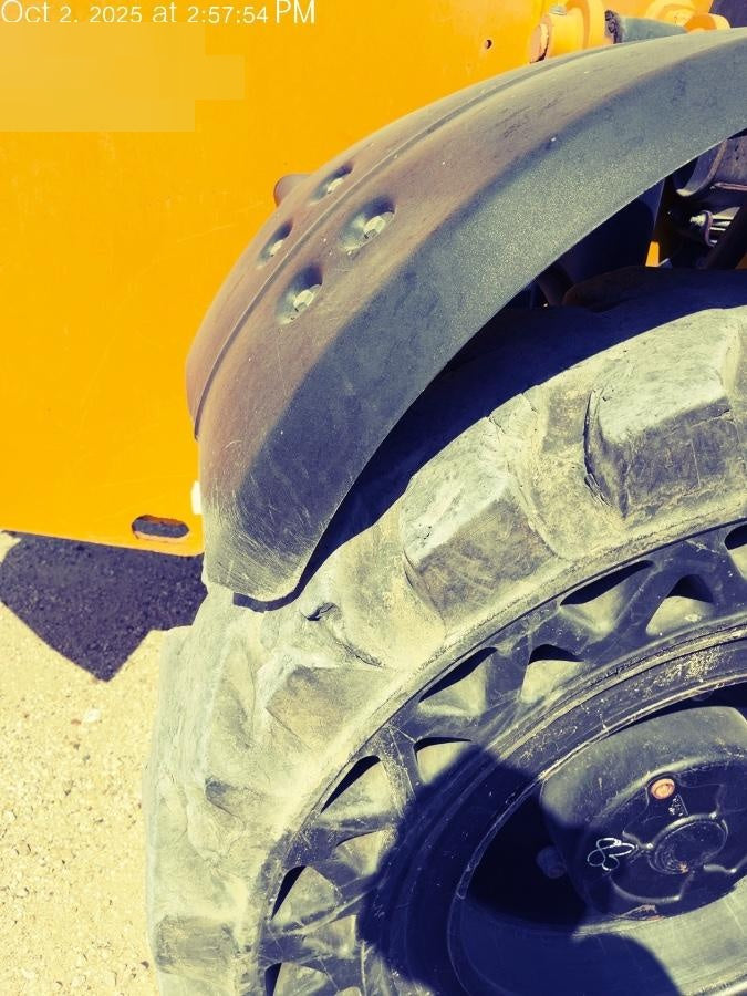 2019 JCB 510-56 Open ROPS, 74 HP, Solid Tires, Worklights, Beacon, Aux Hydraulics, Lifting Eye w/66" Carriage/60" Forks