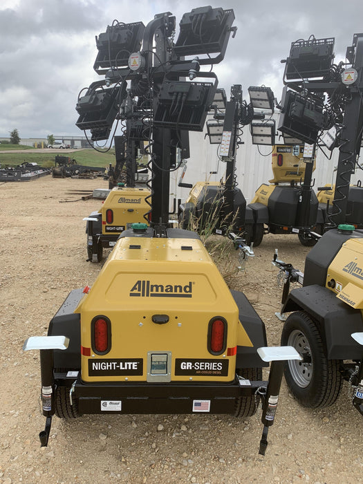 2022 Allmand NLV3GR (4) LED Light Fixture 350W, 23' Vertical Mast, 3kW Prime, Towable, ES Decals, T3