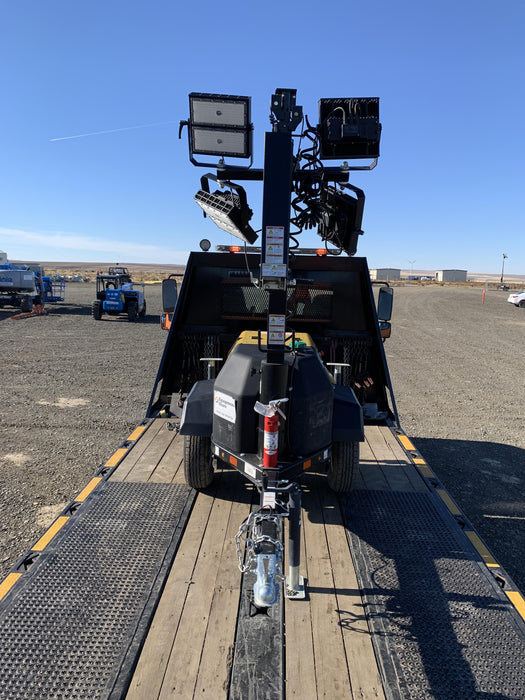 2020 Allmand NLV3GR (4) LED Light Fixture 350W, 23' Vertical Mast, 3kW Prime, Towable, Deep Sea L401, Leveling Jacks, Yanmar T4F 5.8hp