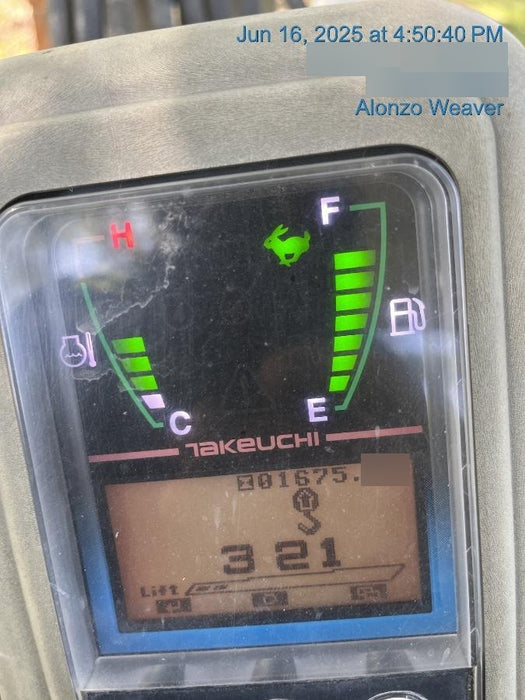 2019 Takeuchi TB260 Takeuchi TB260 Canopy w/Rubber Tracks, Auxiliary Hydraulics, Standard Blade, Manual QC