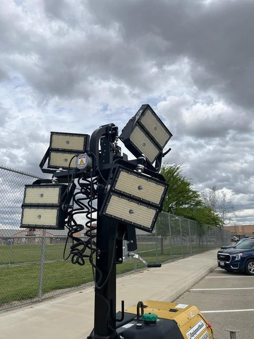 2021 Allmand NLV3GR (4) LED Light Fixture 350W, 23' Vertical Mast, 3kW Prime, Towable, Deep Sea L401, Leveling Jacks, Yanmar T4F 5.8hp