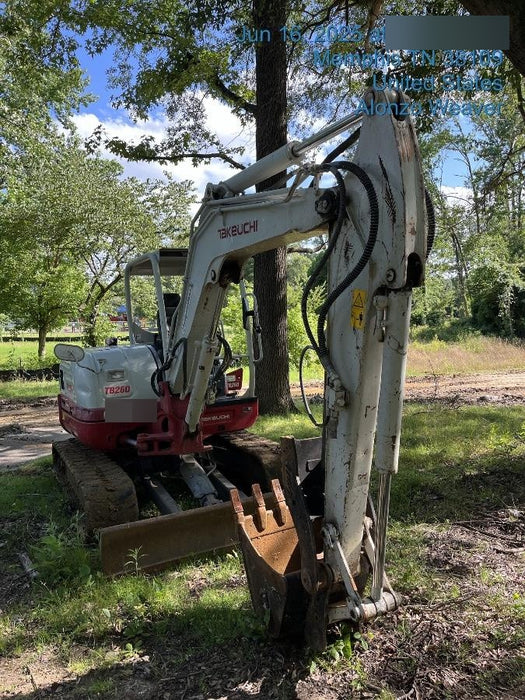 2019 Takeuchi TB260 Takeuchi TB260 Canopy w/Rubber Tracks, Auxiliary Hydraulics, Standard Blade, Manual QC