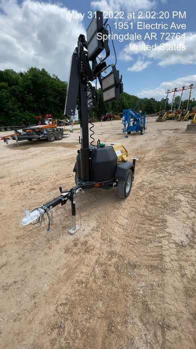 2022 Allmand NLV3GR (4) LED Light Fixture 350W, 23' Vertical Mast, 3kW Prime, Towable, Deep Sea L401, Leveling Jacks, Yanmar T4F 5.8hp