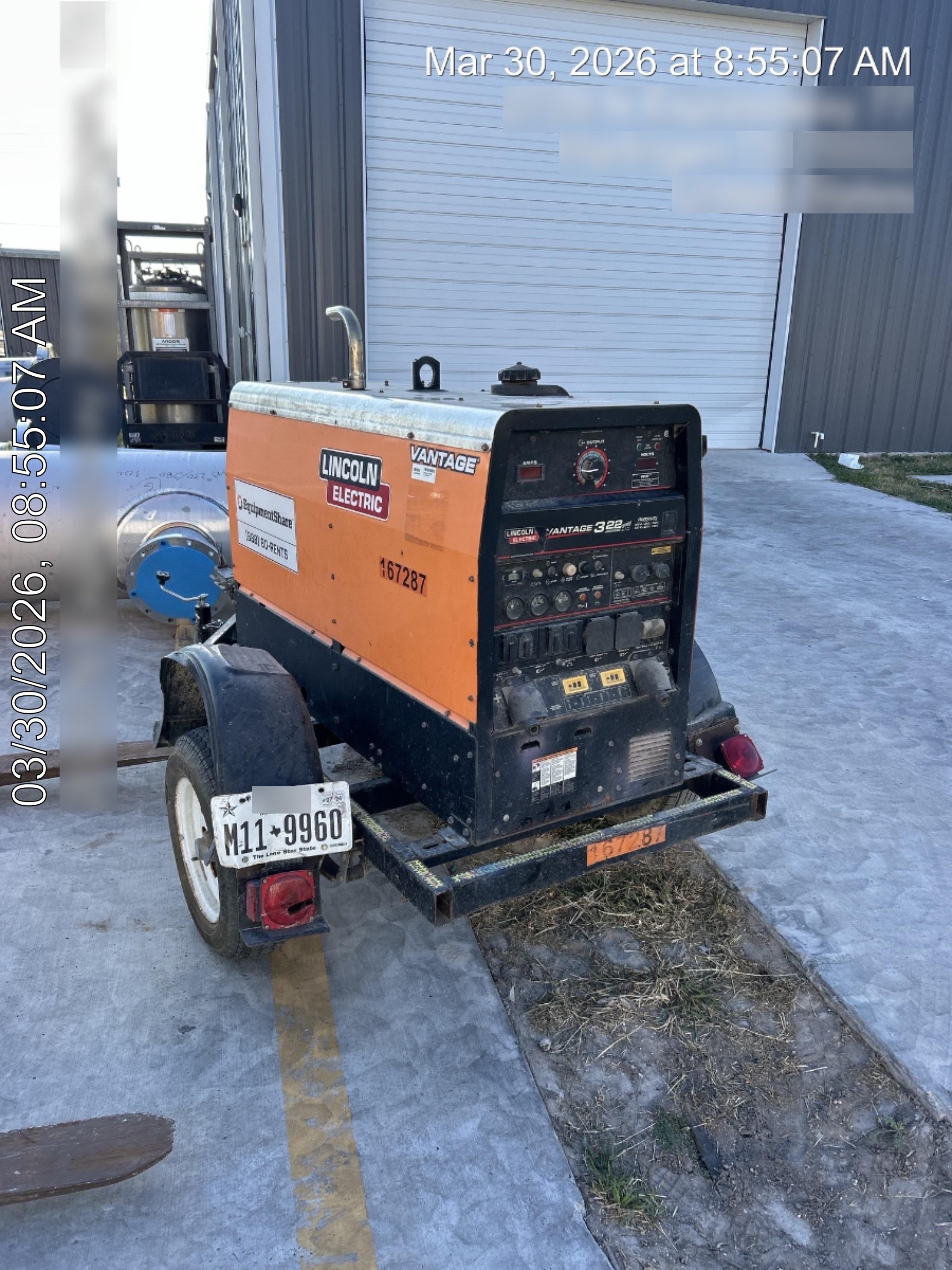 2021 Lincoln Electric Vantage 322 Vantage 322 Ready Pak 3 w/ Decals, ORANGE (includes trailer, cable rack, fender light kit) NO Telematics