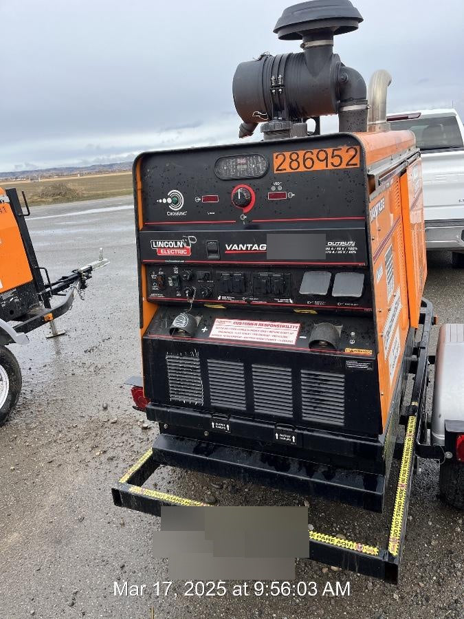 2022 Lincoln Electric Vantage 549X Crosslink Technology, Trailer Mounted, ES Decals, T3