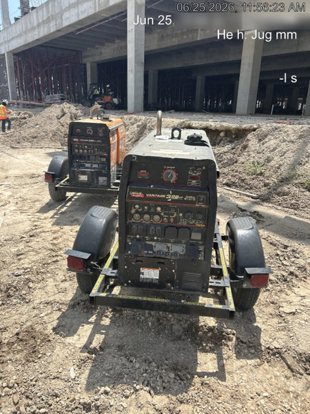 2019 Lincoln Electric Vantage 322 Welder Ready-Pak 3, Two wheel trailer, Fender and Light kit, Cable Rack