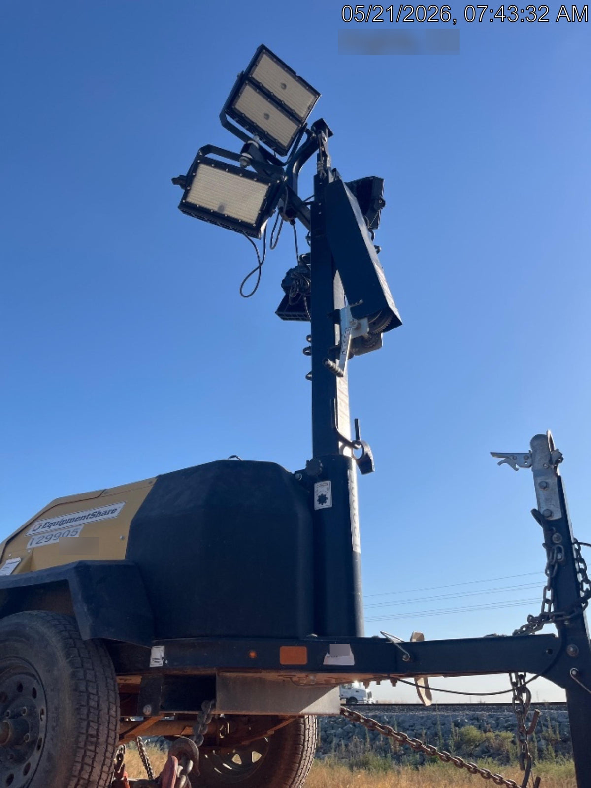 2021 Allmand NLV3GR (4) LED Light Fixture 350W, 23' Vertical Mast, 3kW Prime, Towable, Deep Sea L401, Leveling Jacks, Yanmar T4F 5.8hp