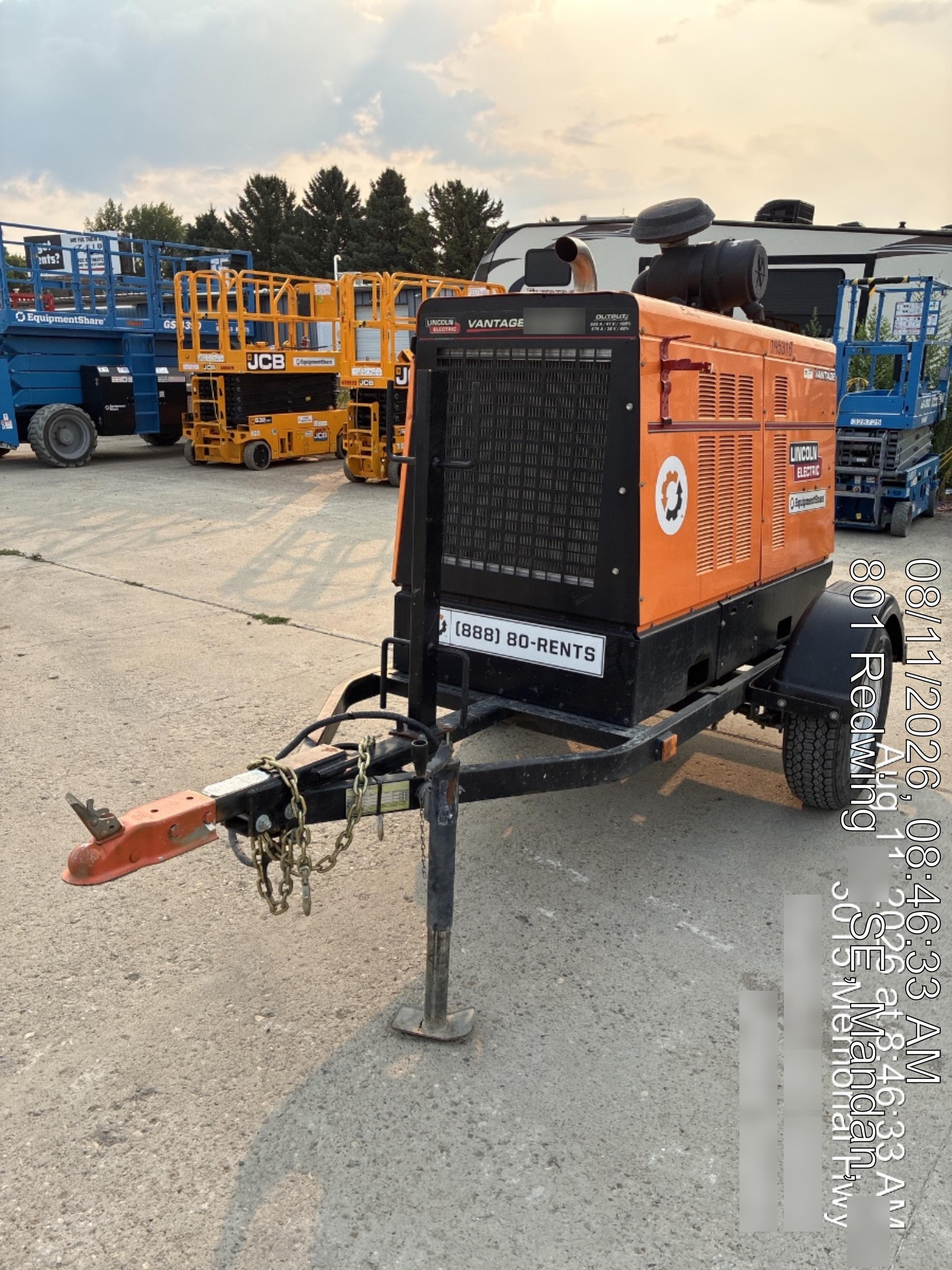 2021 Lincoln Electric Vantage 549X Ready Pak 3, ORANGE (includes trailer, cable rack, fender light kit)