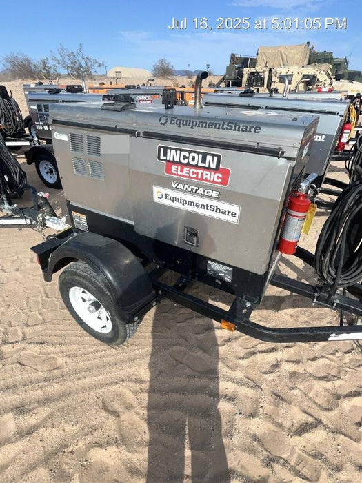 2019 Lincoln Electric Vantage 322 Welder Ready-Pak 3, Two wheel trailer, Fender and Light kit, Cable Rack