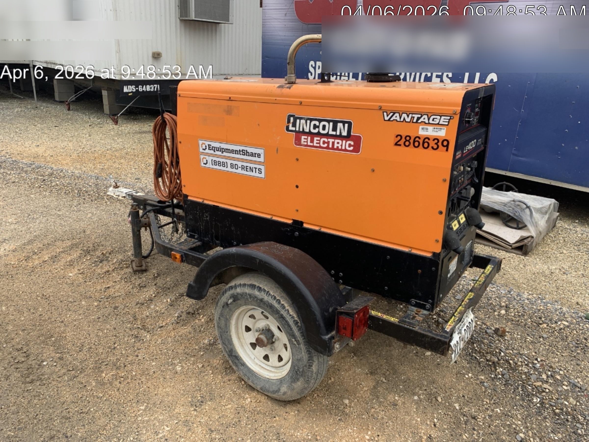 2022 Lincoln Electric LE400 Kubota V1505, Trlr, Cable Rack, Light Kit, ES Decals, T3