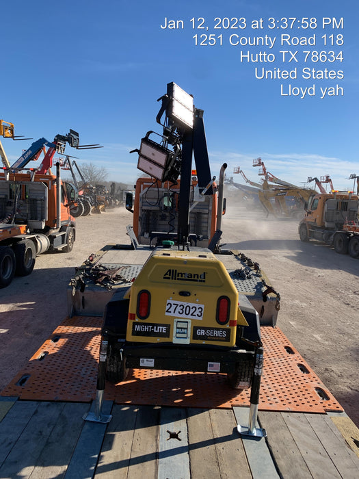 2022 Allmand NLV3GR (4) LED Light Fixture 350W, 23' Vertical Mast, 3kW Prime, Towable, ES Decals, T3