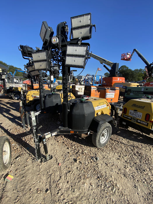 2022 Allmand NLV3GR (4) LED Light Fixture 350W, 23' Vertical Mast, 3kW Prime, Towable, Deep Sea L401, Leveling Jacks, Yanmar T4F 5.8hp