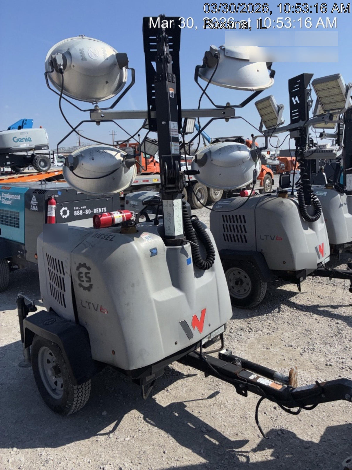 2018 Wacker Neuson LTV6L-MH Wacker Neuson LTV6L Mobile Light Tower w/Fuel Level Sensor Installed