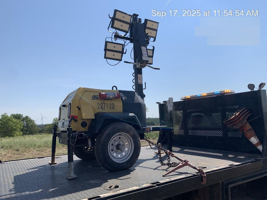 2022 Allmand NLV3GR (4) LED Light Fixture 350W, 23' Vertical Mast, 3kW Prime, Towable, Deep Sea L401, Leveling Jacks, Yanmar T4F 5.8hp