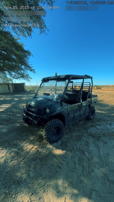 Kawasaki Mule PRO-DXT Standard Options, Backup Alarm, Beacon, Plastic Hard Top, Poly Windshield, Horn Kit