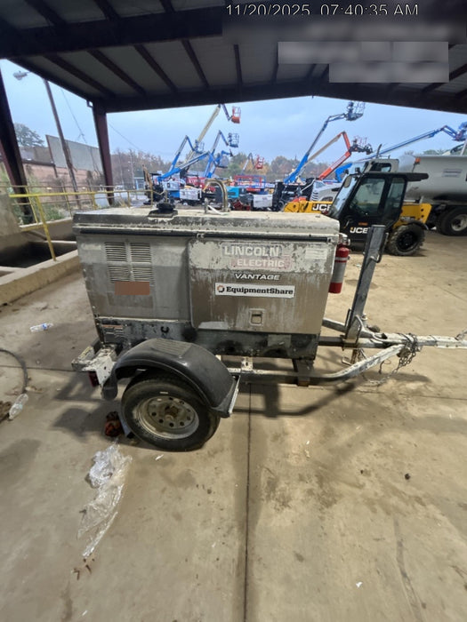 2019 Lincoln Electric Vantage 322 Welder Ready-Pak 3, Two wheel trailer, Fender and Light kit, Cable Rack