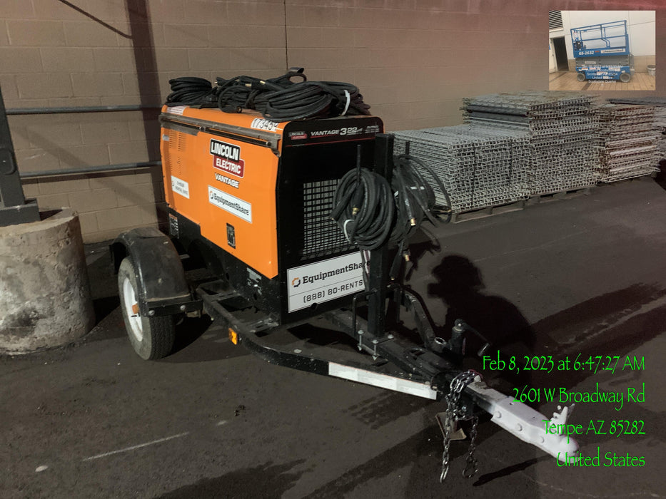 2021 Lincoln Electric Vantage 322 Vantage 322 Ready Pak 3 w/ Decals, ORANGE (includes trailer, cable rack, fender light kit) NO Telematics