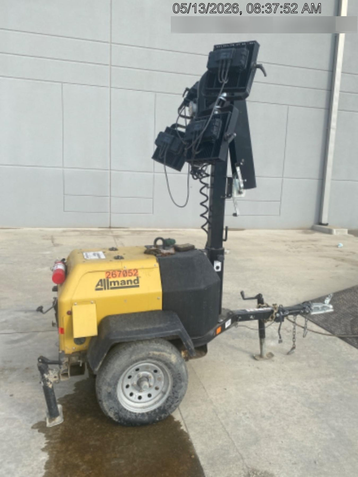 2022 Allmand NLV3GR (4) LED Light Fixture 350W, 23' Vertical Mast, 3kW Prime, Towable, ES Decals, T3