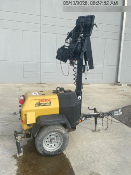 2022 Allmand NLV3GR (4) LED Light Fixture 350W, 23' Vertical Mast, 3kW Prime, Towable, ES Decals, T3
