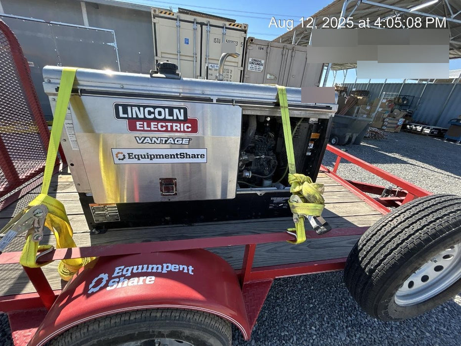 2019 Lincoln Electric Vantage 322 Welder Ready-Pak 3, Two wheel trailer, Fender and Light kit, Cable Rack