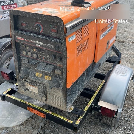 2021 Lincoln Electric Vantage 322 Vantage 322 Ready Pak 3 w/ Decals, ORANGE (includes trailer, cable rack, fender light kit) NO Telematics