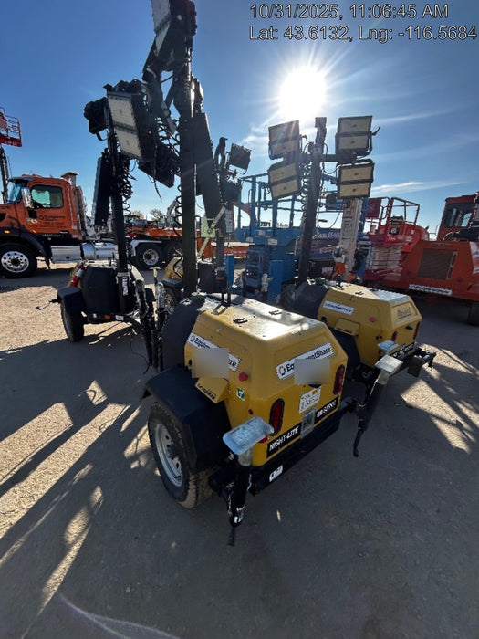 2021 Allmand NLV3GR (4) LED Light Fixture 350W, 23' Vertical Mast, 3kW Prime, Towable, Deep Sea L401, Leveling Jacks, Yanmar T4F 5.8hp