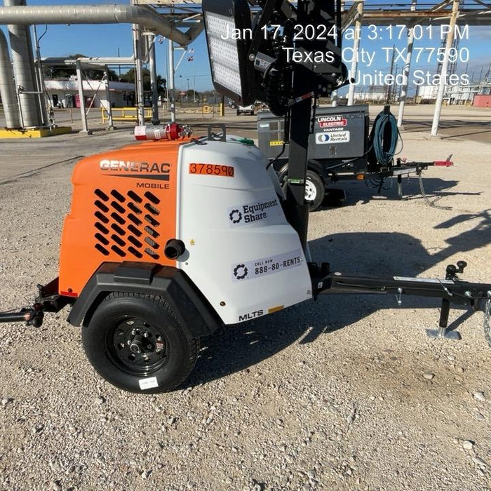 2023 Generac MLT2 Diesel, Flex Switch 120V Input, Powerzone Controller, 
(4) 320W LED Lights, 4kW Generator, 39.9 Gal Fuel Tank, 2" Ball, T3