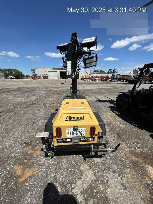 2022 Allmand NLV3GR (4) LED Light Fixture 350W, 23' Vertical Mast, 3kW Prime, Towable, Deep Sea L401, Leveling Jacks, Yanmar T4F 5.8hp