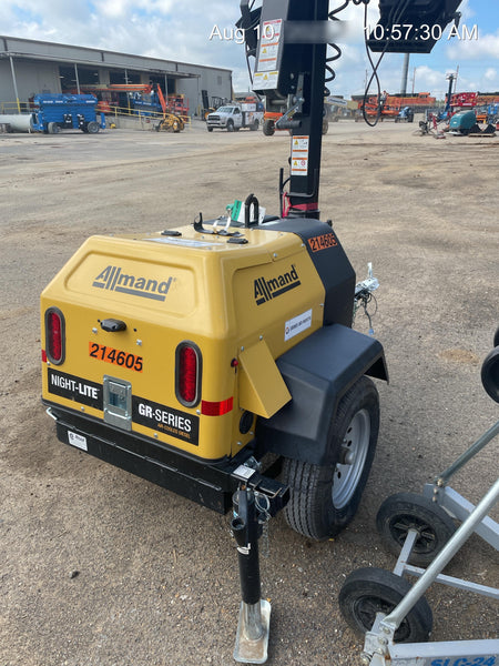 2022 Allmand NLV3GR (4) LED Light Fixture 350W, 23' Vertical Mast, 3kW Prime, Towable, Deep Sea L401, Leveling Jacks, Yanmar T4F 5.8hp