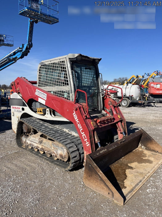 2019 Takeuchi TL12V2C Cab/Heat/Air w/Auxiliary Hydraulics, 2 Speed, Hydraulic QC 80" Tooth Bucket, 48" Pallet Forks