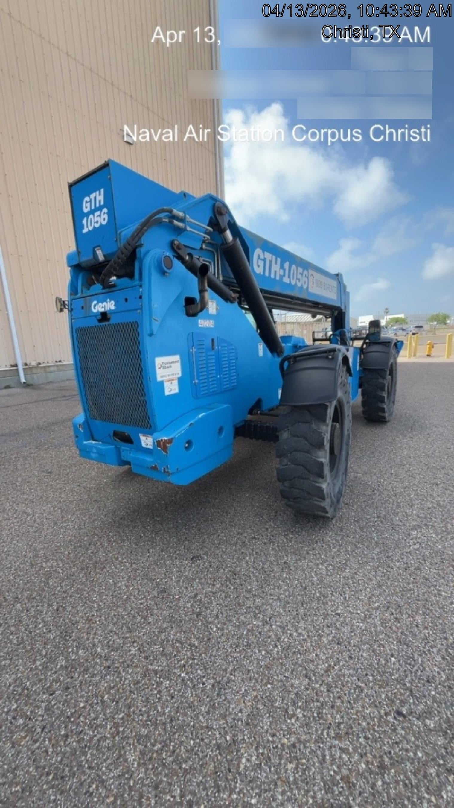 2019 Genie GTH-1056 Cab/Heat/AC, Solid RT Tires, LED Work Lights, Beacon 60" QA Carriage, 60" Forks