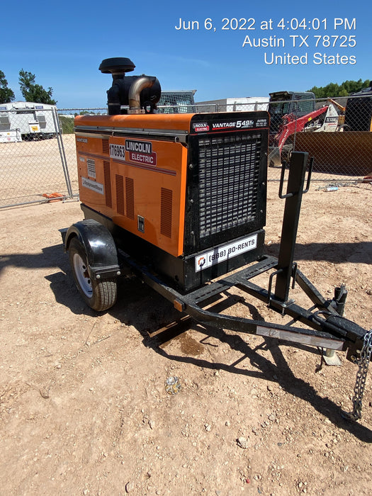 2021 Lincoln Electric Vantage 549X Ready Pak 3, ORANGE (includes trailer, cable rack, fender light kit)