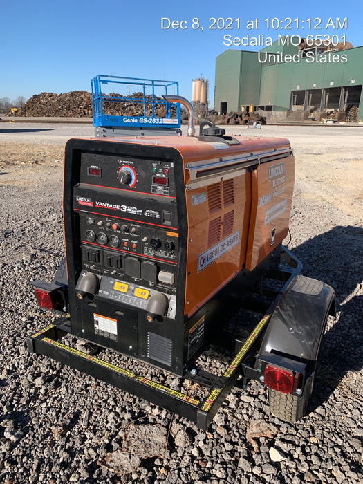 2021 Lincoln Electric Vantage 322 Vantage 322 Ready Pak 3 w/ Decals, ORANGE (includes trailer, cable rack, fender light kit) NO Telematics