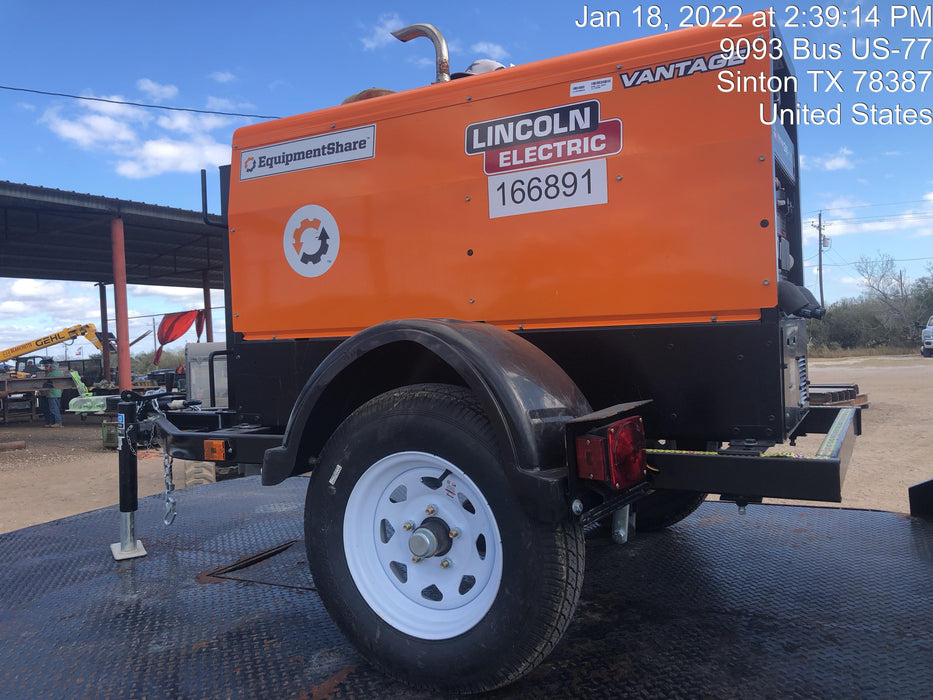 2021 Lincoln Electric Vantage 322 Vantage 322 Ready Pak 3 w/ Decals, ORANGE (includes trailer, cable rack, fender light kit) NO Telematics