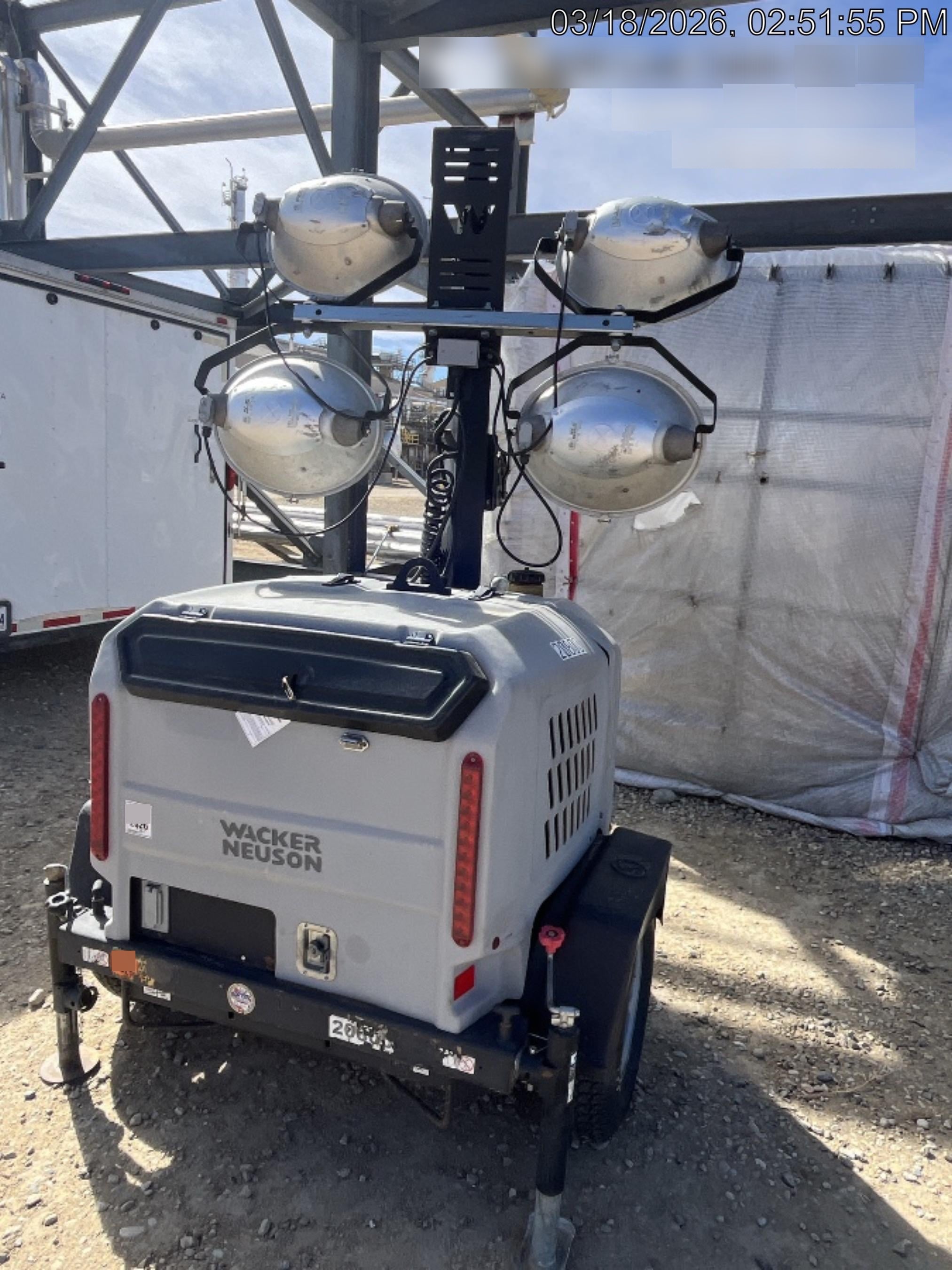 2018 Wacker Neuson LTV6L-MH Wacker Neuson LTV6L Mobile Light Tower w/Fuel Level Sensor Installed