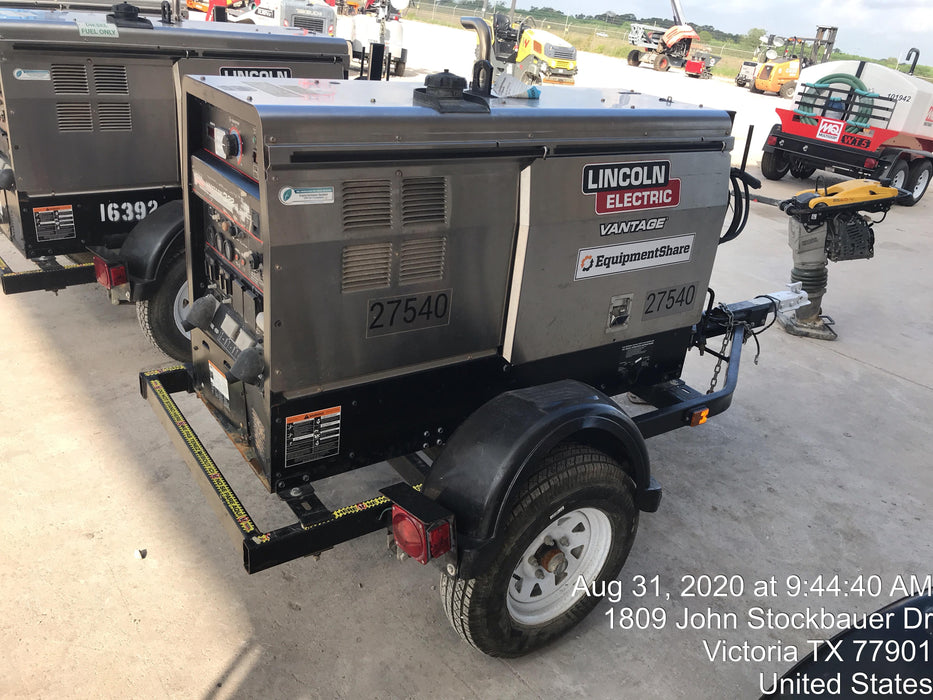 2019 Lincoln Electric Vantage 322 Lincoln Vantage 322 Welder w/Trailer, Light Kit, Cable Rack