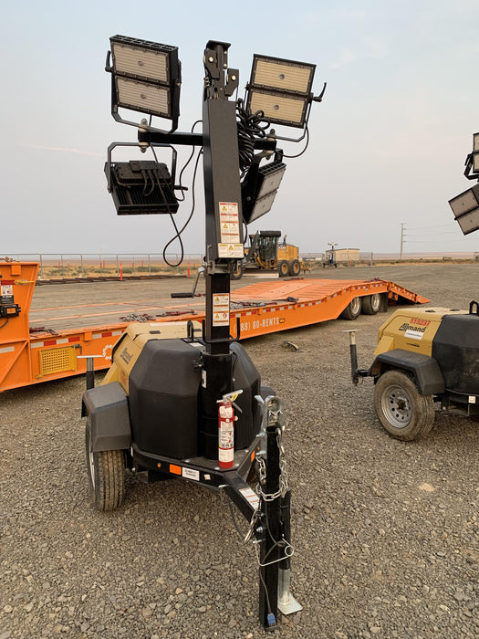 2020 Allmand NLV3GR (4) LED Light Fixture 350W, 23' Vertical Mast, 3kW Prime, Towable, Deep Sea L401, Leveling Jacks, Yanmar T4F 5.8hp