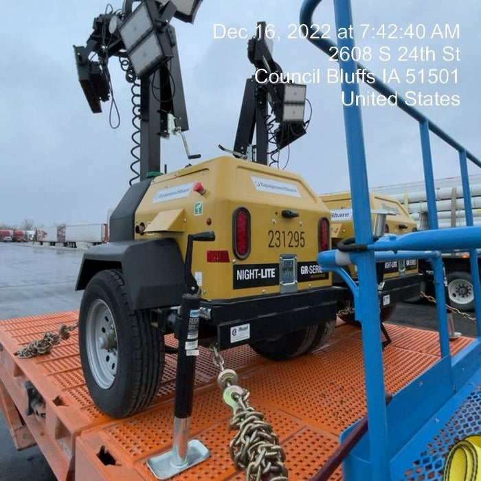 2022 Allmand NLV3GR (4) LED Light Fixture 350W, 23' Vertical Mast, 3kW Prime, Towable, Deep Sea L401, Leveling Jacks, Yanmar T4F 5.8hp