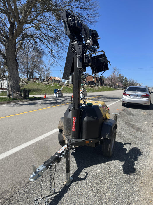 2022 Allmand NLV3GR (4) LED Light Fixture 350W, 23' Vertical Mast, 3kW Prime, Towable, ES Decals, T3